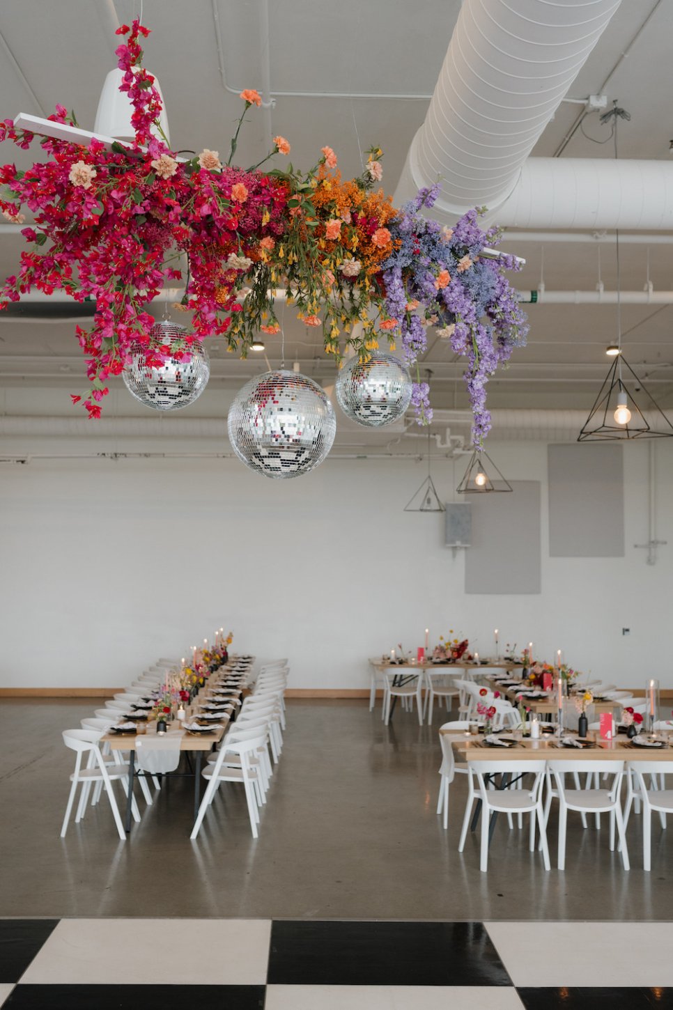 Colorful disco wedding